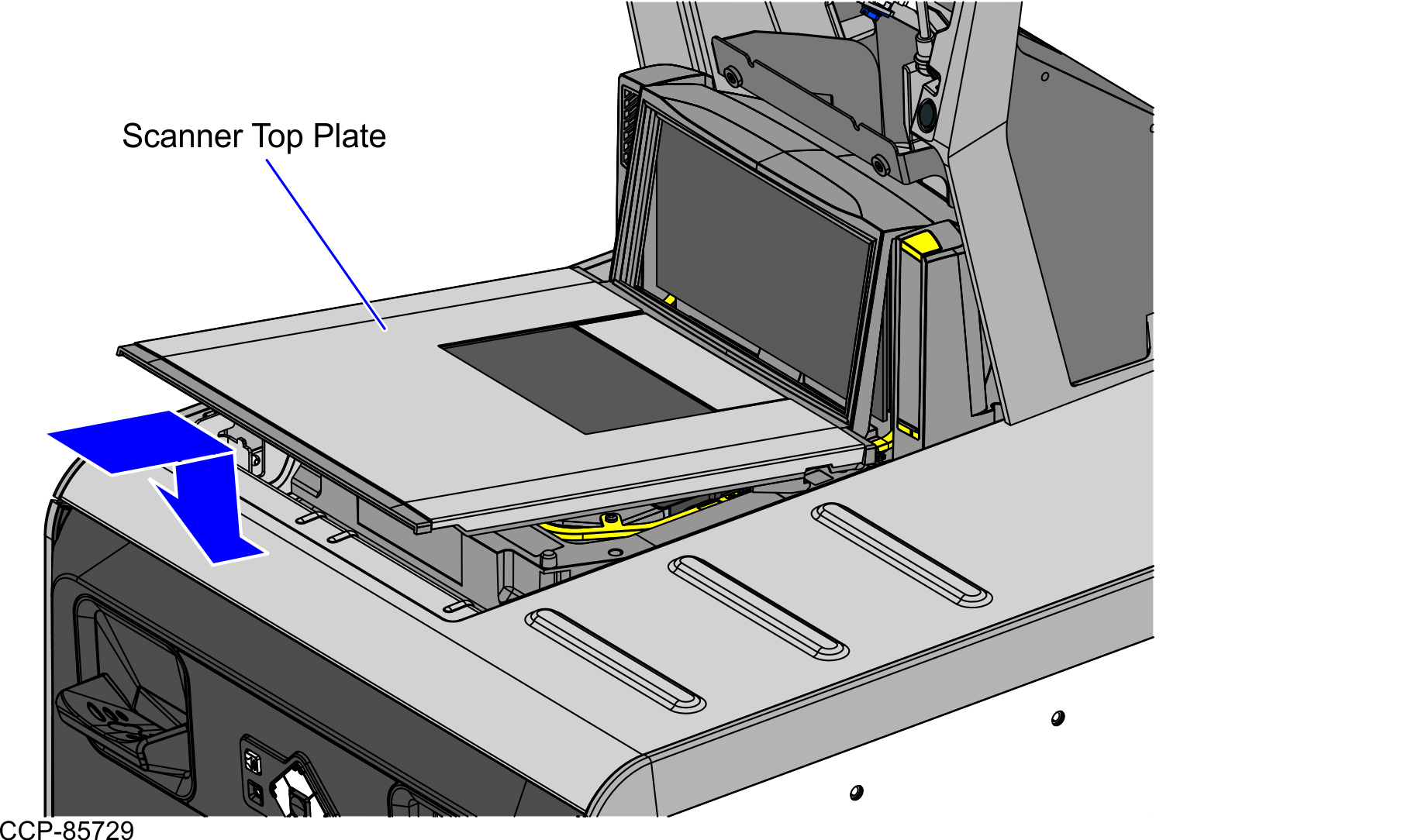 Installing the Shroud on the NCR Voyix 7896 Scanner/Scale