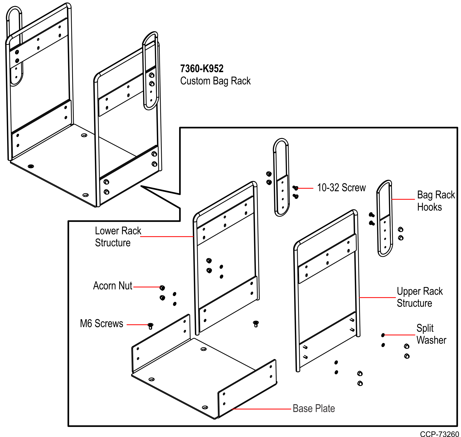 7360-K952 Custom Bag Rack